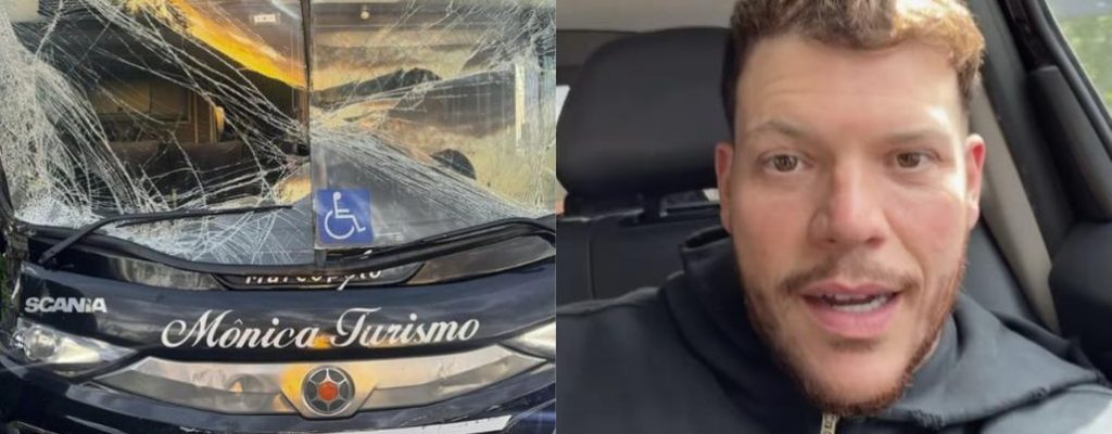 Montagem acidente cantor ferrugem